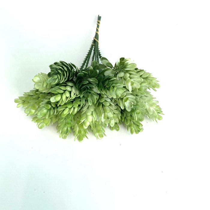 FC7104 Factory Artificial Plant Green Sedum Succulent Pine Stem for Home Vase Decoration