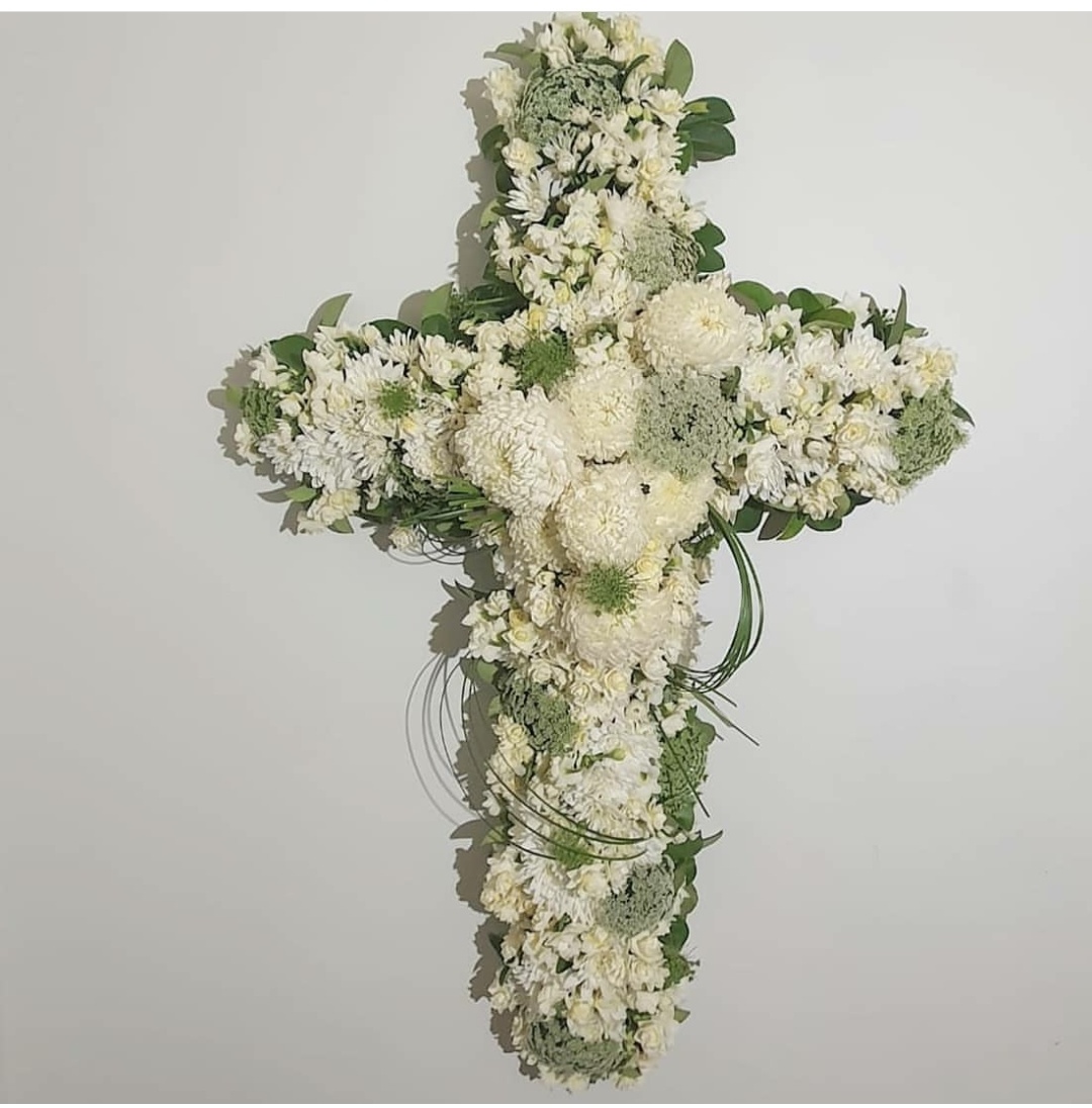 FCR120  Funeral wreath Artificial  White Funeral Flower Wreath decoration cemetery condolences flowers