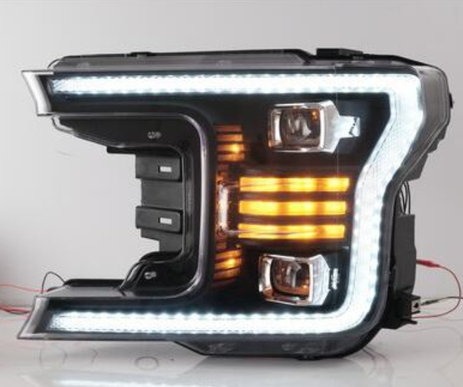 Headlamp for 2018 2019 Ford F-150 F150 FULL LED Chrome Headlight