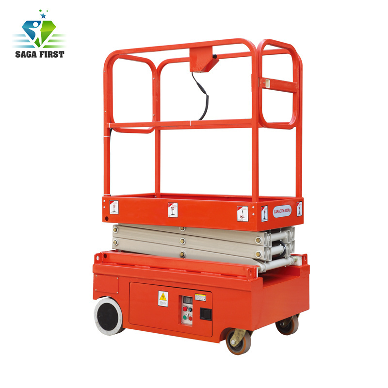 SAGA FIRST Sinofirst Mini Semi Electric Hydraulic Small Scissor Lift with CE