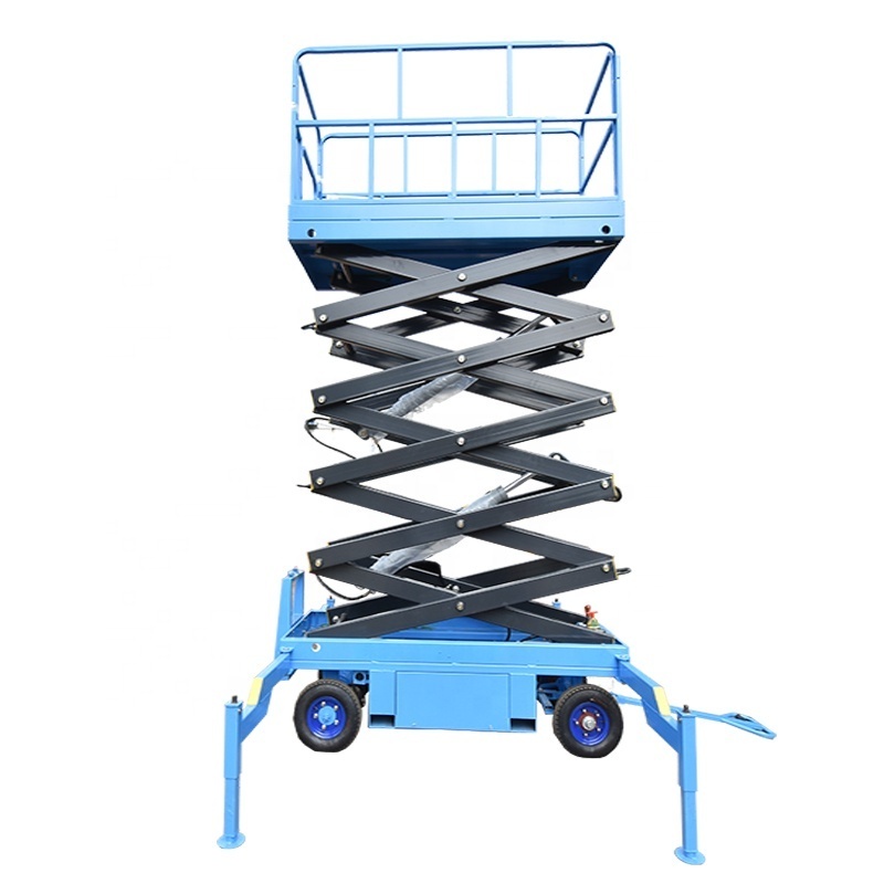 6m 8m 10m mobile semi-electric hydraulic scissor lift aerial platform lift table  scissor lift mobile scaffold