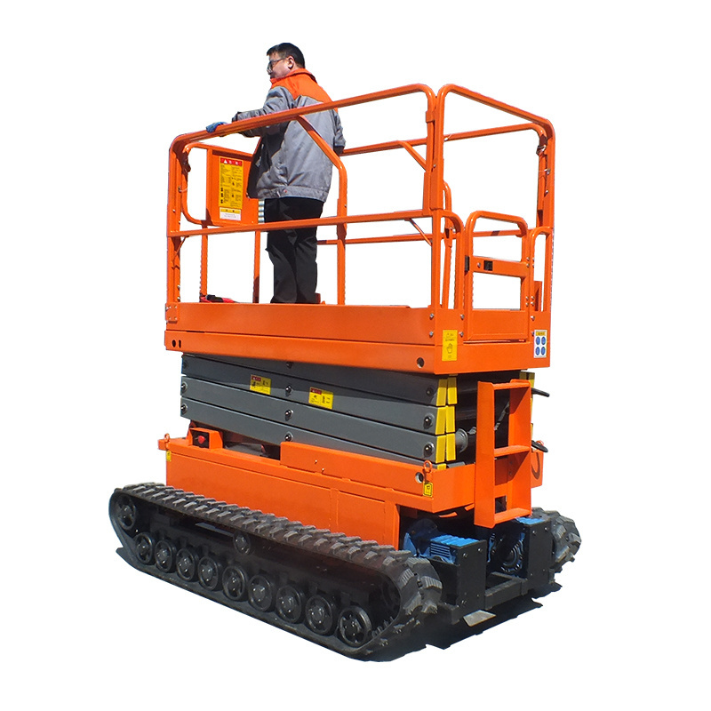 6m 8m Farm use certificated  Rough Terrain Track Crawler Electric Scissor Lift