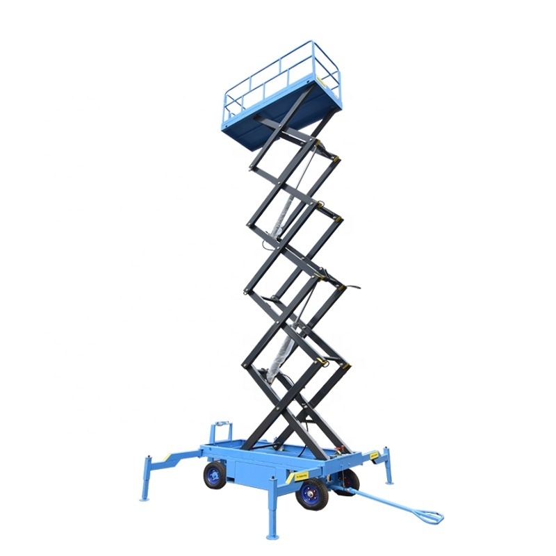 6m 8m 10m mobile semi-electric hydraulic scissor lift aerial platform lift table  scissor lift mobile scaffold