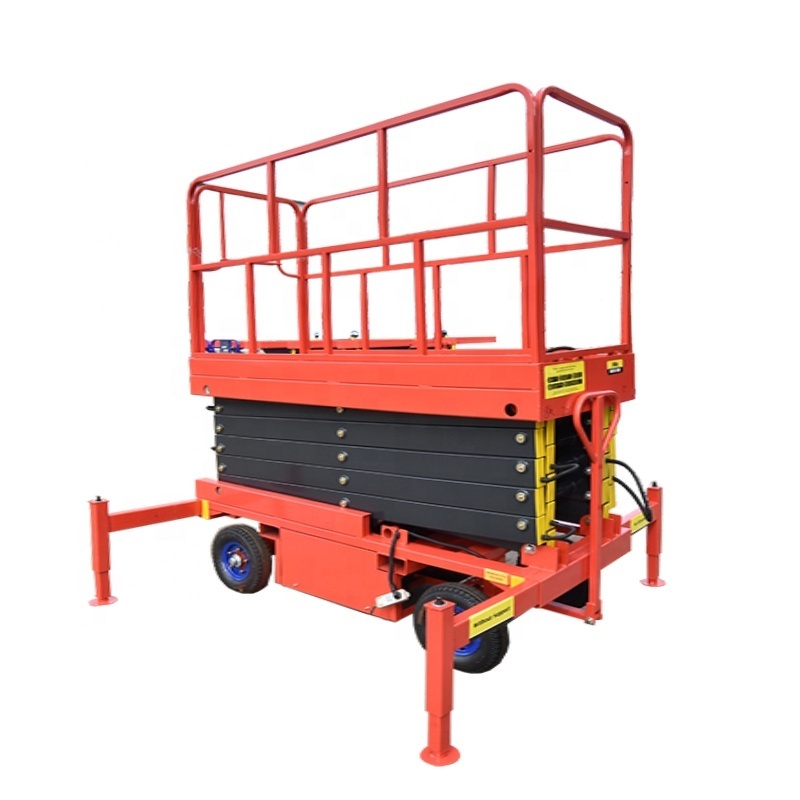 6m 8m 10m mobile semi-electric hydraulic scissor lift aerial platform lift table  scissor lift mobile scaffold