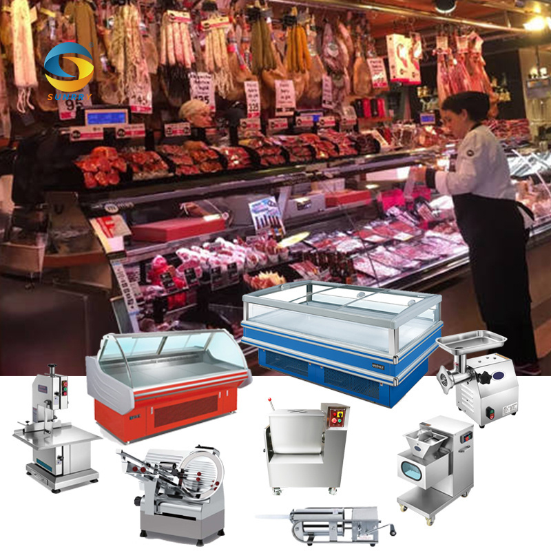 Restaurant Butchery Chicken Goat Poultry Refrigerator Equipment Plant Slicer Machinery Rabbit Meat Processing Machine