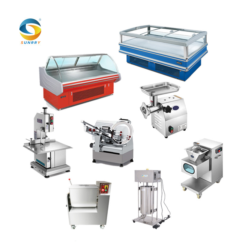 Restaurant Butchery Chicken Goat Poultry Refrigerator Equipment Plant Slicer Machinery Rabbit Meat Processing Machine