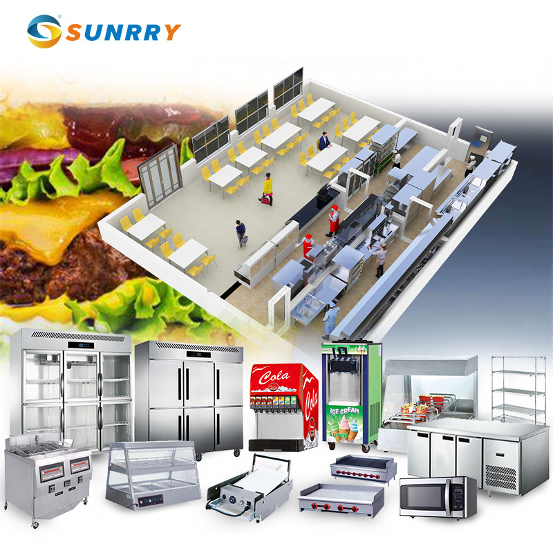 One-stop Solution Fast Food Shop Project Design Wallace Fast Food Equipment Restaurant Kitchen Burger King Equipment for Sale