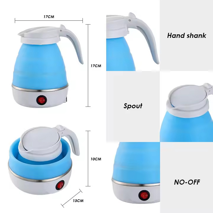 Portable 600ML Mini Tea Foldable Kettle Travel Friendly Electric Silicone Design Household Hotel Use Keep-Warm