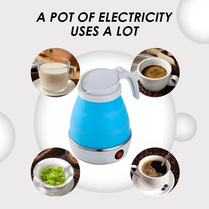 Portable 600W Folding Silicone Design Electric Kettle 600ml Temperature Control Keep-Warm Feature Household Hotel Travel Use