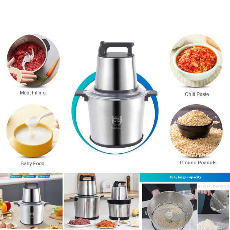 Yam Pounding Fufu Electric Automatic Machine Meat Grinder and Sosage Stuffer Mixer Chopper 10L