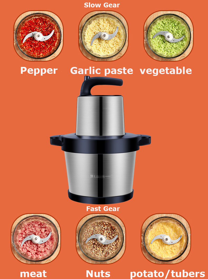 8830 Motor EMC approval 6l 1000w food processor electric mini universal food chopper mini kitchen food blender with meat grinder