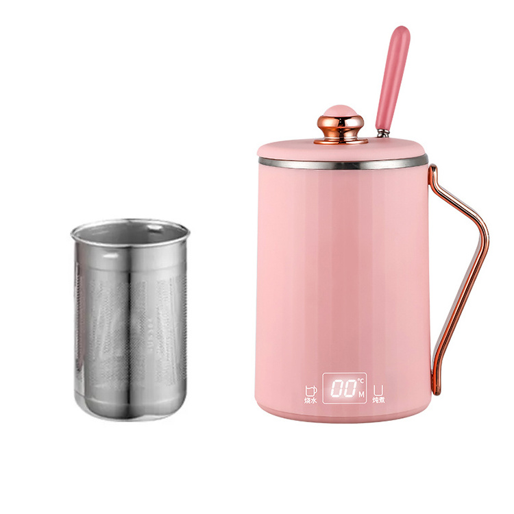 Portable Electric Kettle New Design Mini Plastic Water Boiler Fast Heating Digital Hotel Outdoor Tea Coffee with Tea Filter