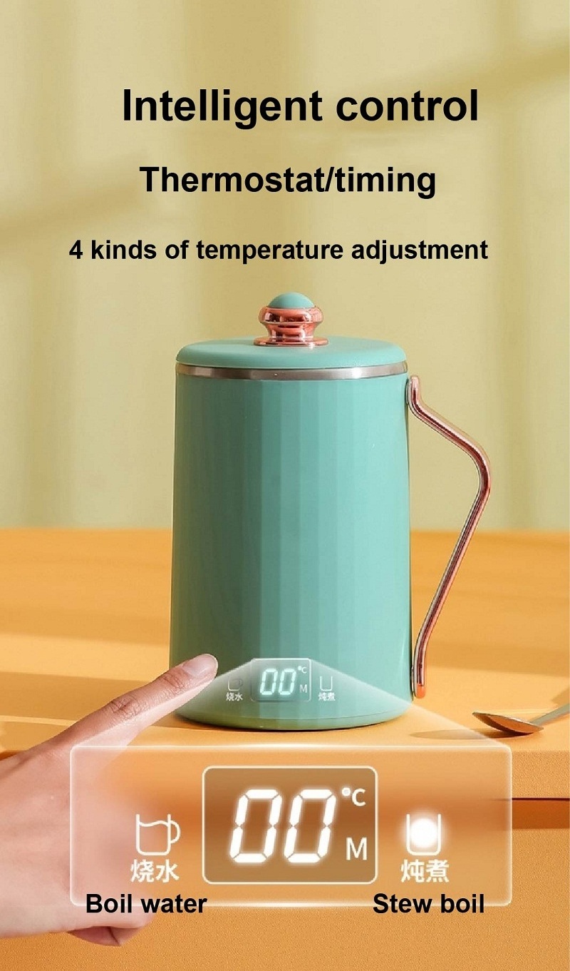 Portable Electric Kettle New Design Mini Plastic Water Boiler Fast Heating Digital Hotel Outdoor Tea Coffee with Tea Filter