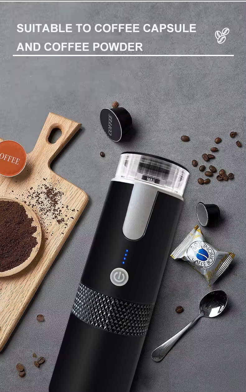 Portable Electric Espresso Coffee Maker Mini K Cup with Free Travel Accessories & Spare Parts Capsule Coffee Machine