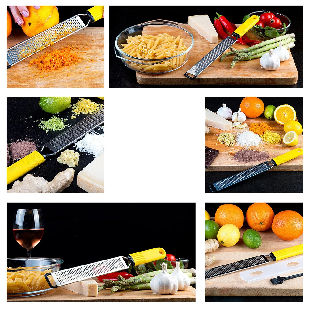 Professional Hand-Operated Stainless Steel Kitchen Cheese Grater for Parmesan Citrus Ginger Nutmeg Garlic Chocolate Fruit