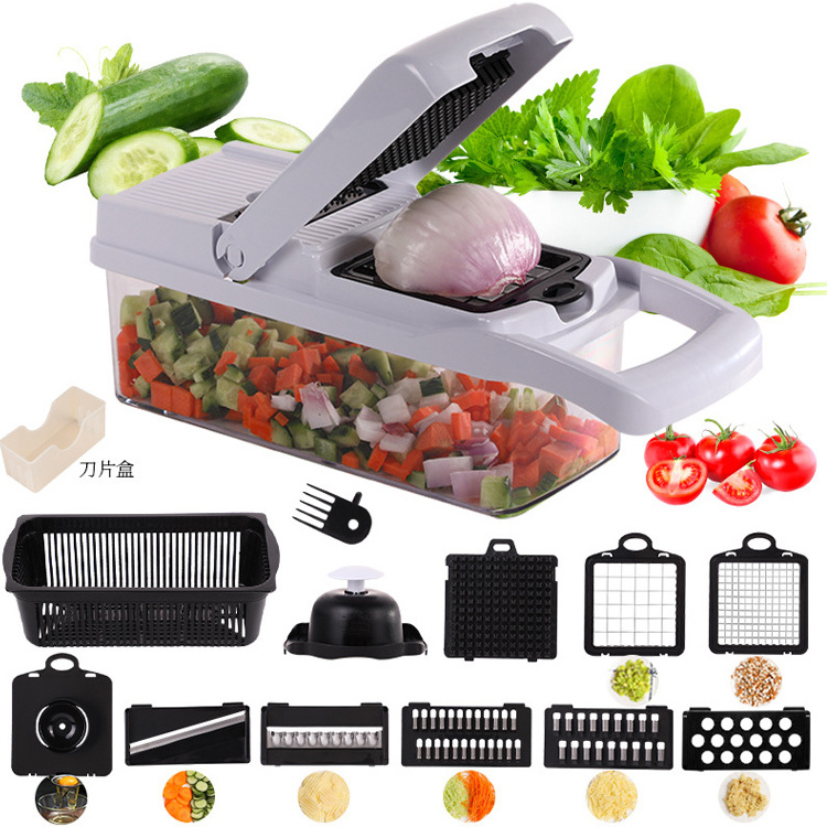 All-in-One Fullstar Portable Spiralizer & 15-in-1 Vegetable Chopper & Cutter Stainless Steel Blades & Grater