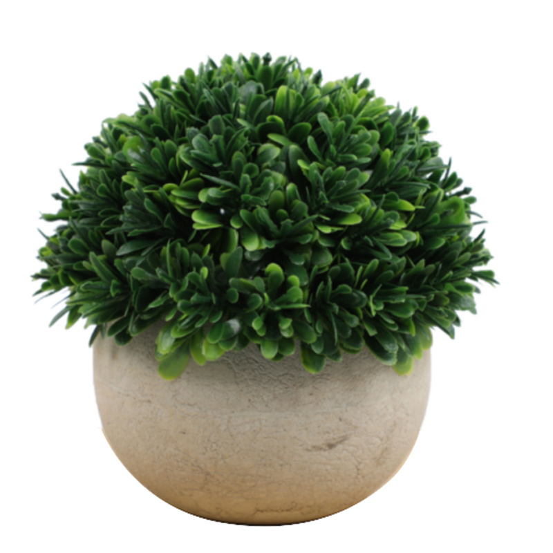 Faux Fresh Green Grass Plants Potted Artificial Faux Greenery Fake Plants Potted Artificial Boxwood Topiary Shrubs Grass for Hom