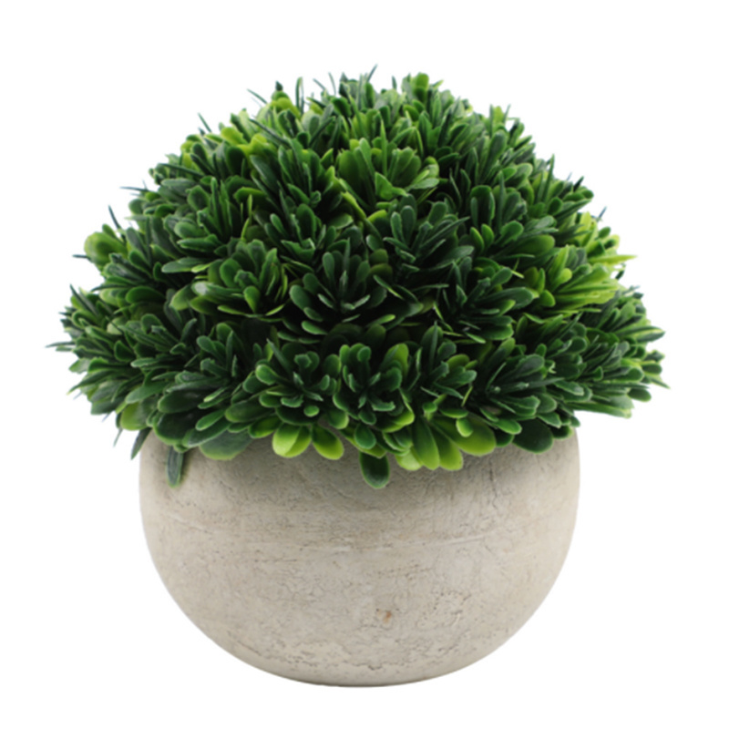 Faux Fresh Green Grass Plants Potted Artificial Faux Greenery Fake Plants Potted Artificial Boxwood Topiary Shrubs Grass for Hom