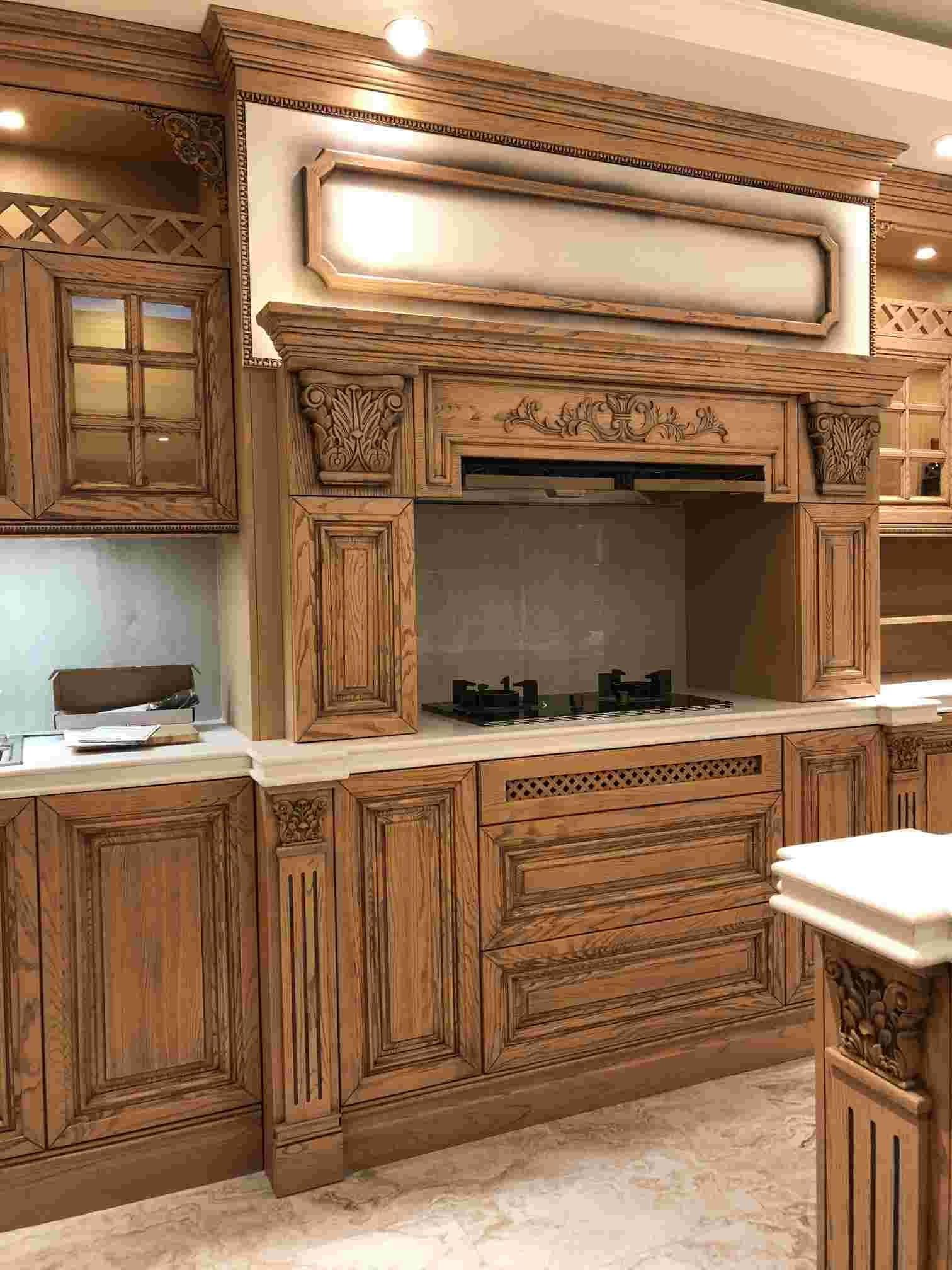 modern kitchen cabinet designs solid wood modern kitchen island household kitchen pantry oak court retro luxury style