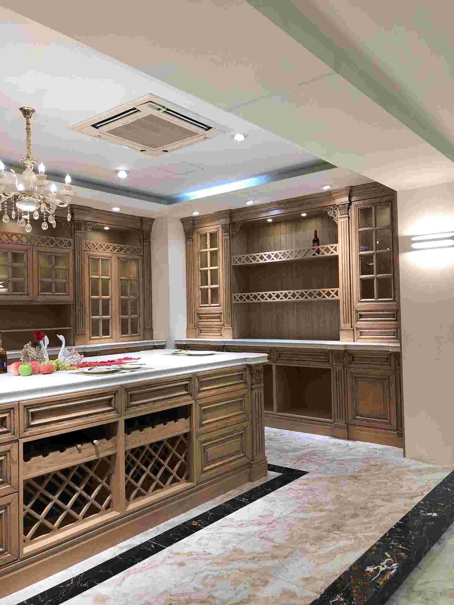 modern kitchen cabinet designs solid wood modern kitchen island household kitchen pantry oak court retro luxury style