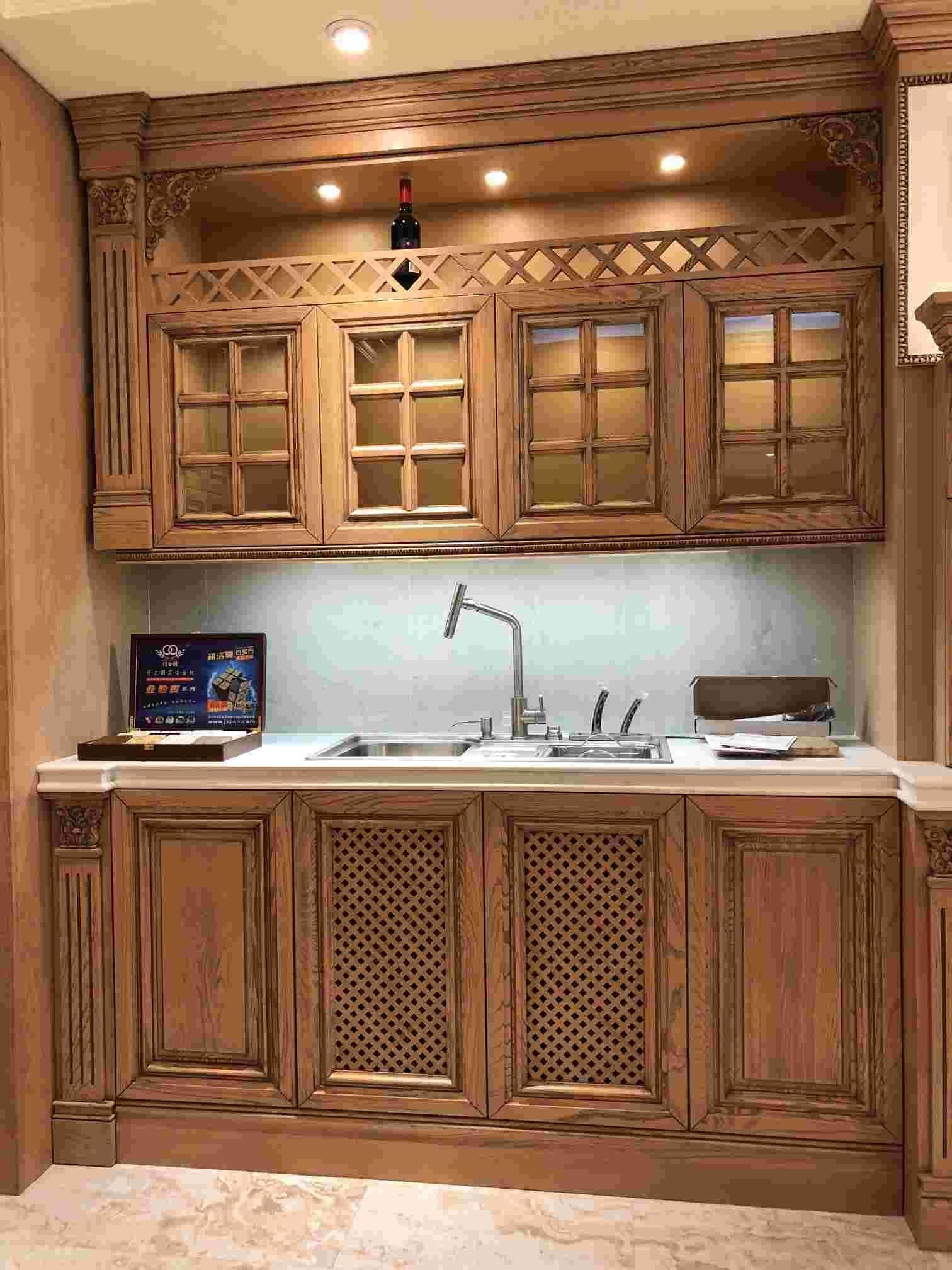 modern kitchen cabinet designs solid wood modern kitchen island household kitchen pantry oak court retro luxury style