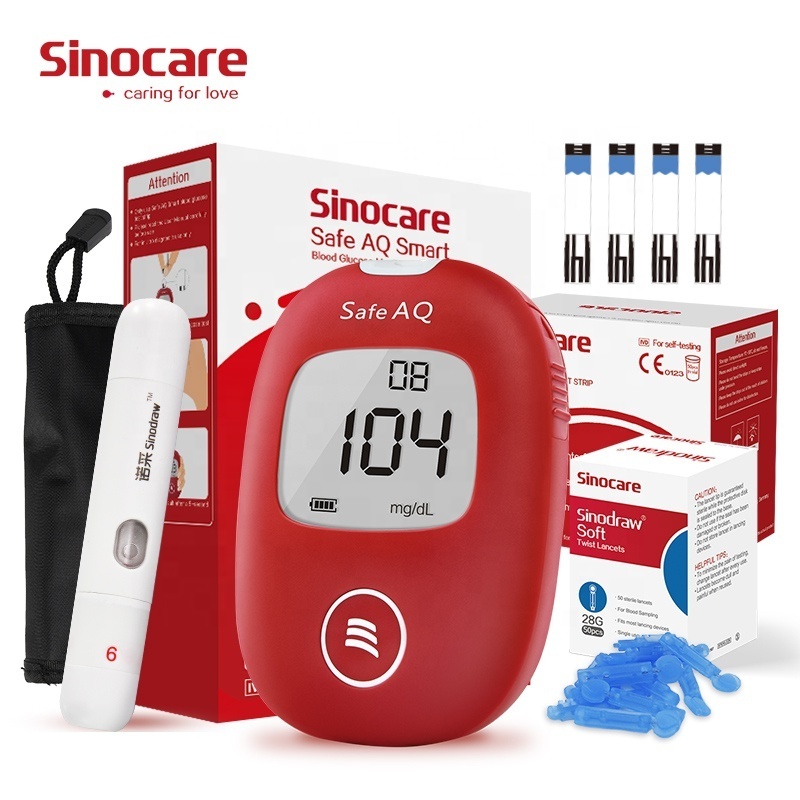 Sinocare Safe AQ Smart Glucose Sensor Glucometer Machine Blood Glucose Meter Test Strips, Glucometro Diabetic Test Strips