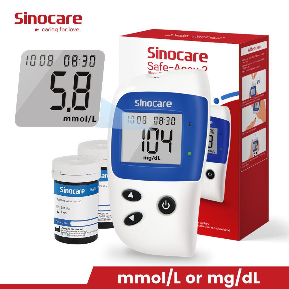 Sinocare Non Invasive Blood Glucose Meter With Test Strips Blood Sugar Monitor Digital Glucometer Diabetic Test Strips