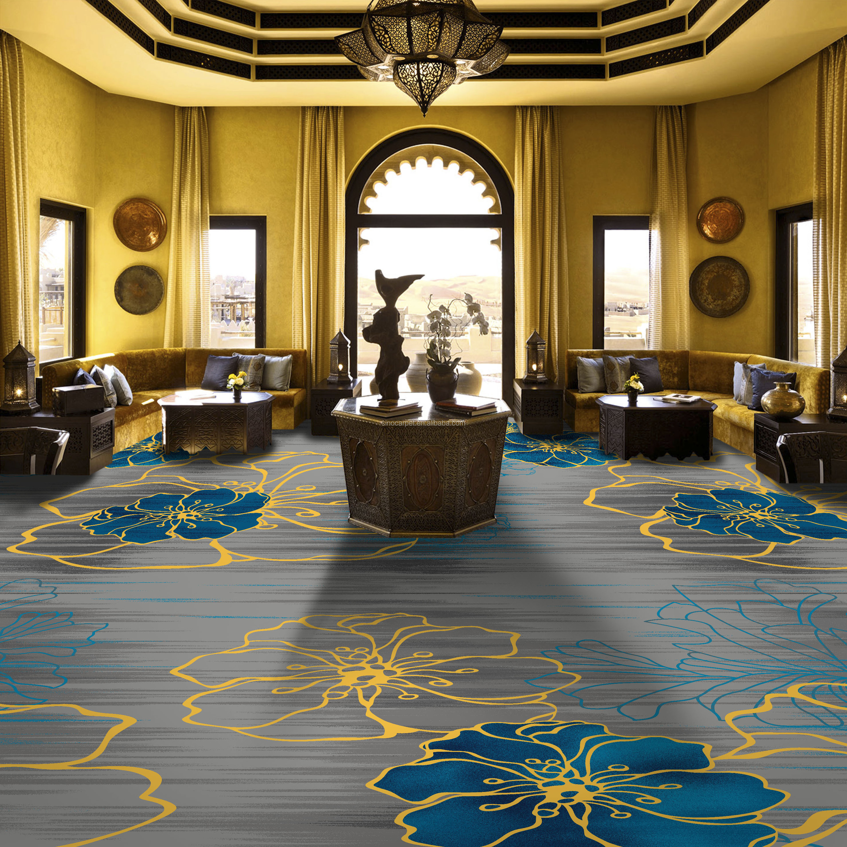 Customization Fire Resistant Luxury Ballroom Banquet Hall Broadloom Cinema Wall to Wall Wool Hotel Casino Carpet