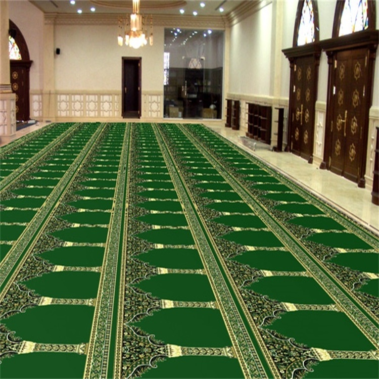 High quality 80% wool 20% nylon  hotel carpet pp yarn prayer wall to wall muslim mosque carpet