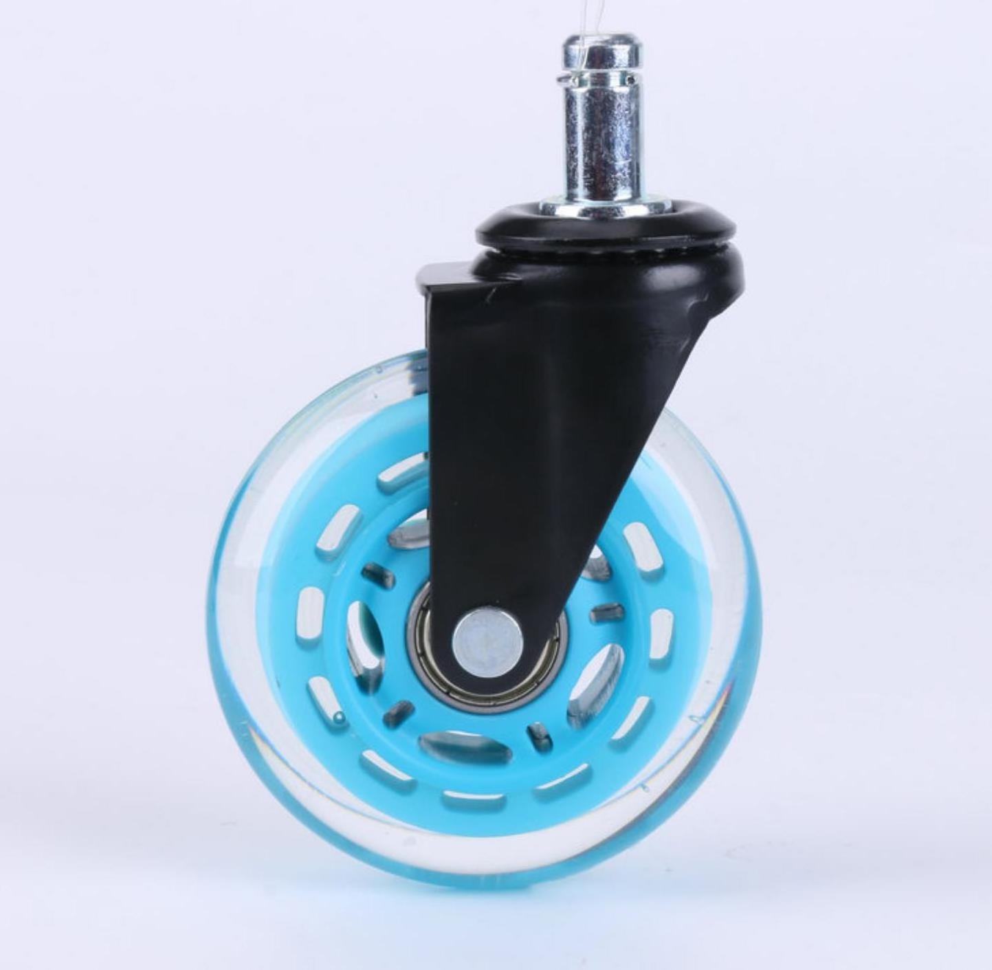 3 Inch Transparent PU Rollerblade Office Chair Caster Wheel with stem