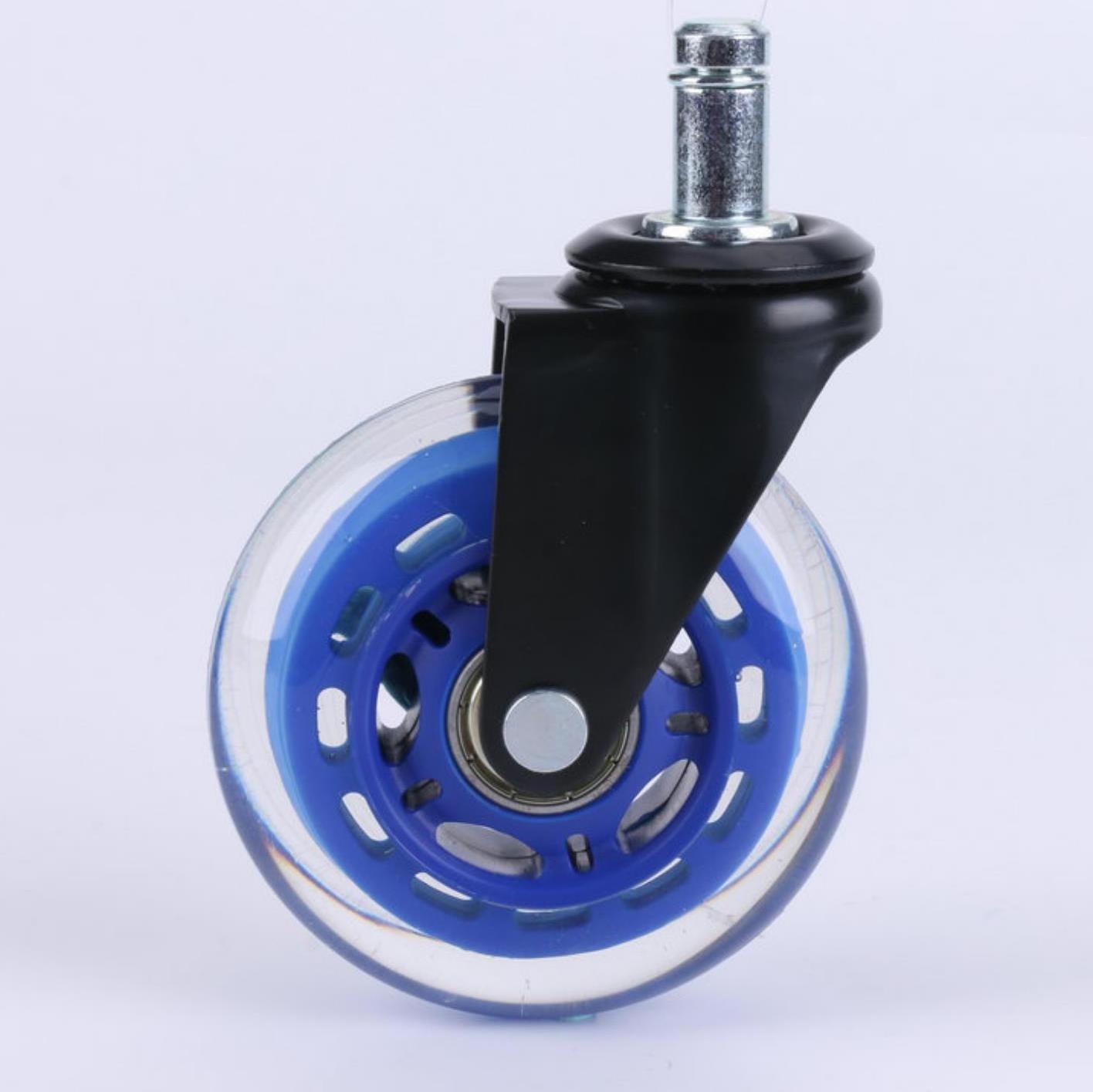 3 Inch Transparent PU Rollerblade Office Chair Caster Wheel with stem