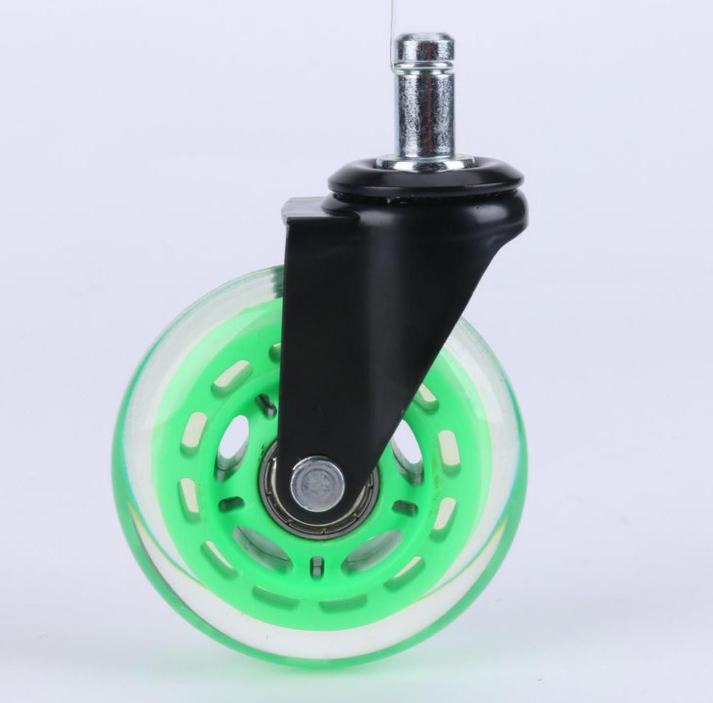 3 Inch Transparent PU Rollerblade Office Chair Caster Wheel with stem