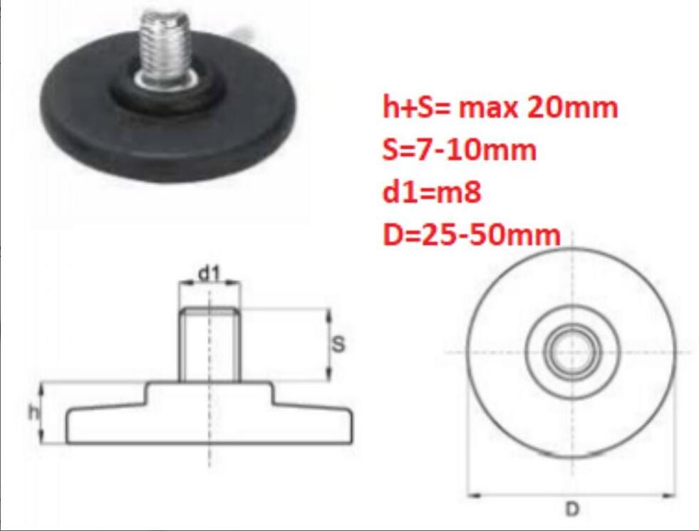 Adjustable Furniture Feet Chair Table Sofa Cabinet M8 Screw Adjust Leveling Feet