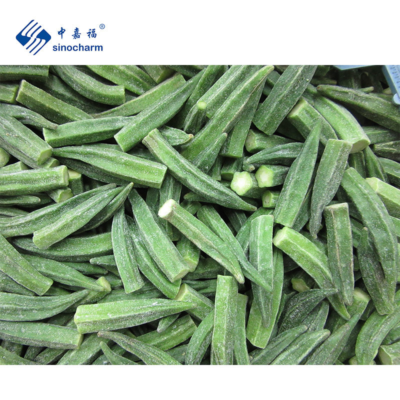 Sinocharm BRC Approved A Grade Frozen Okra / Frozen Lady Finger Okra Bulk Frozen Fresh Organic Okra