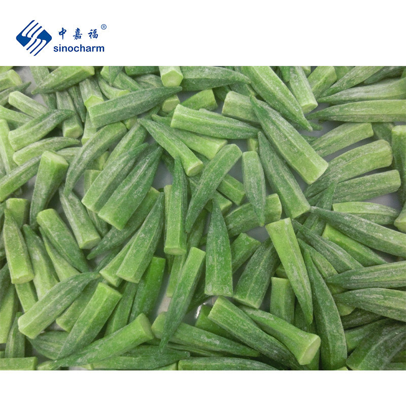 Sinocharm BRC A Certified Vegetable  Organic Good Quality Wholesale Price Frozen Whole IQF Okra