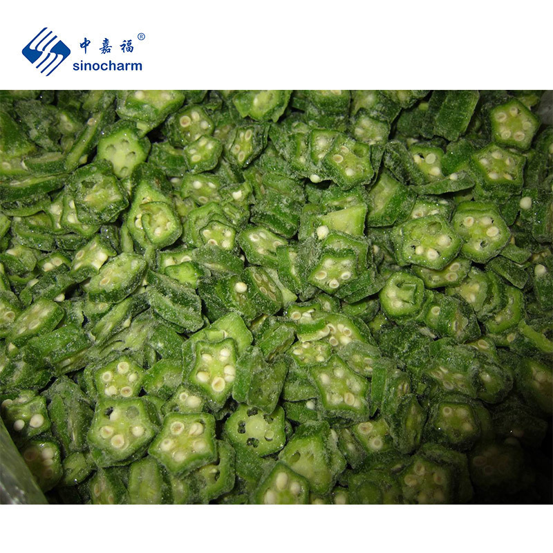 Sinocharm BRC Approved A Grade Frozen Okra / Frozen Lady Finger Okra Bulk Frozen Fresh Organic Okra