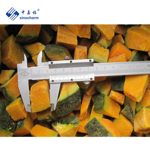 Sinocharm Factory Price Sample Available HACCP 2cm IQF Frozen Pumpkin Chunk with Skin On