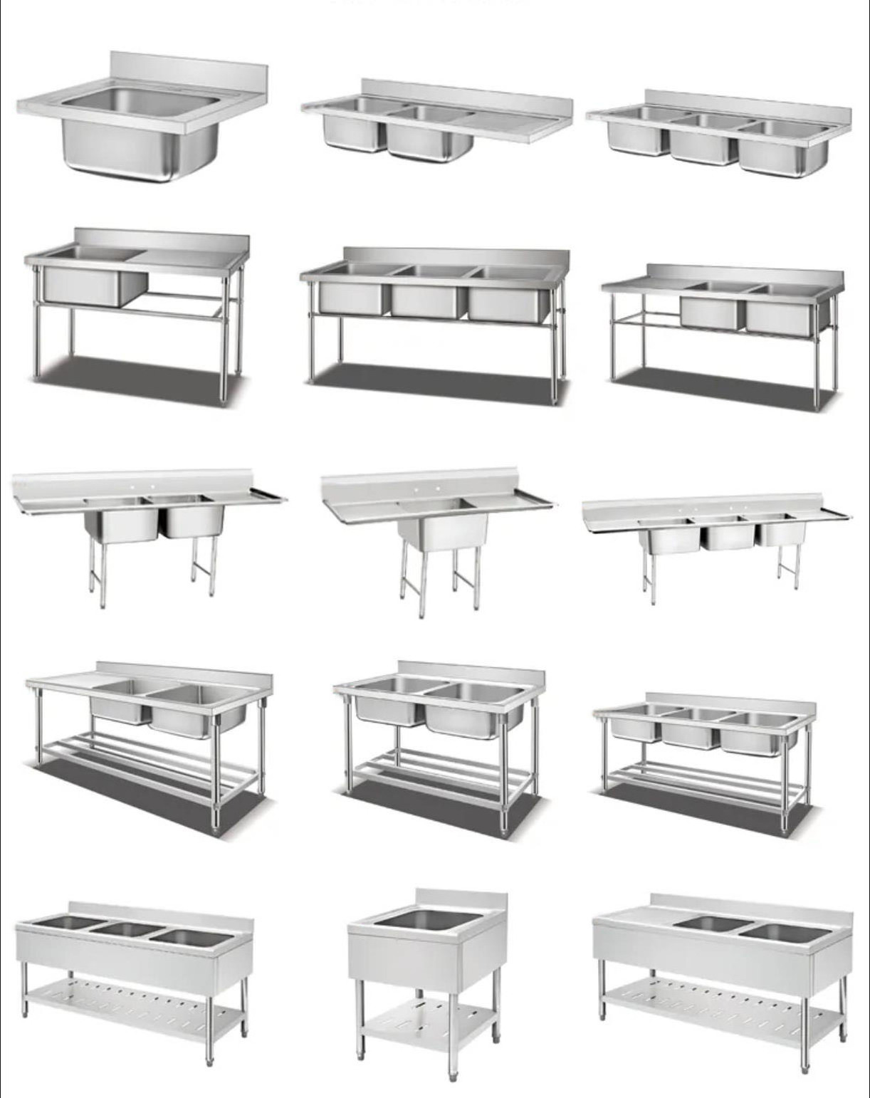 304 stainless steel kitchen bench single sink with working table kitchen table