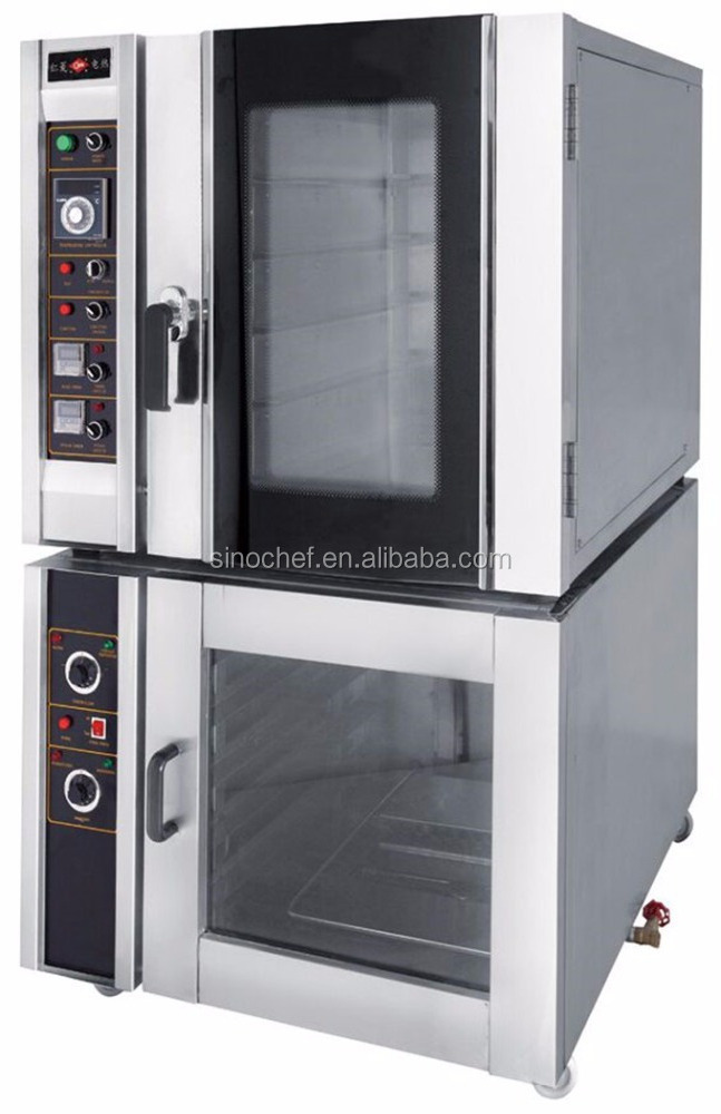 Bakery 6 trays electric hot air convection oven with trolley