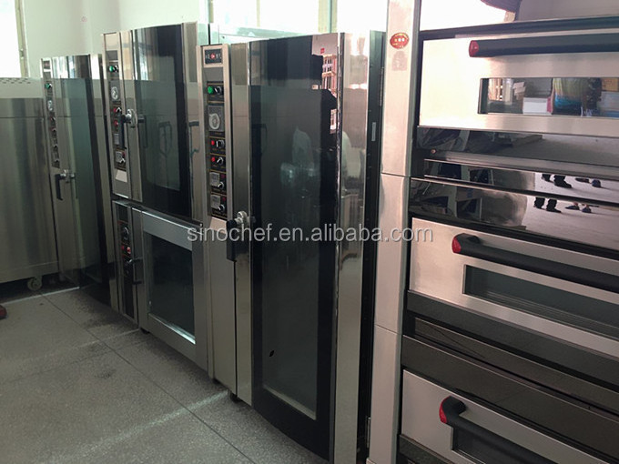 Bakery 6 trays electric hot air convection oven with trolley