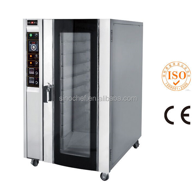 Bakery 6 trays electric hot air convection oven with trolley