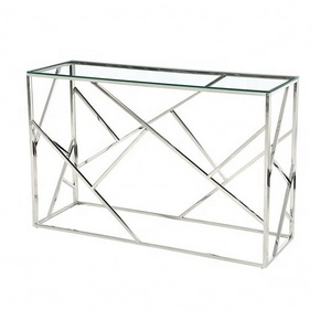 Sinochic Modern Gold Stainless Steel glass silver Console Table Living Gold Console table