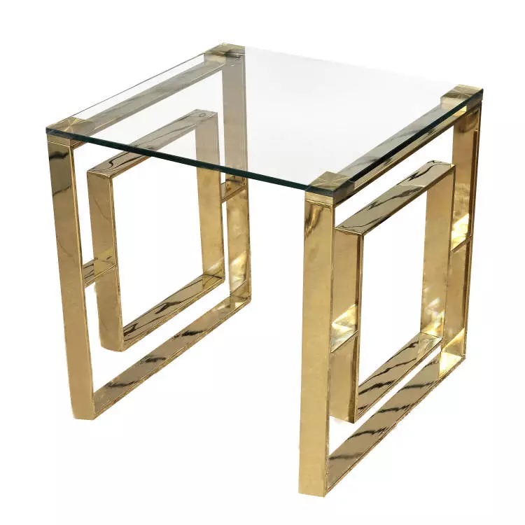 Gold Nesting Tables Clear Glass Top Coffee Table Desk Living Room Furniture