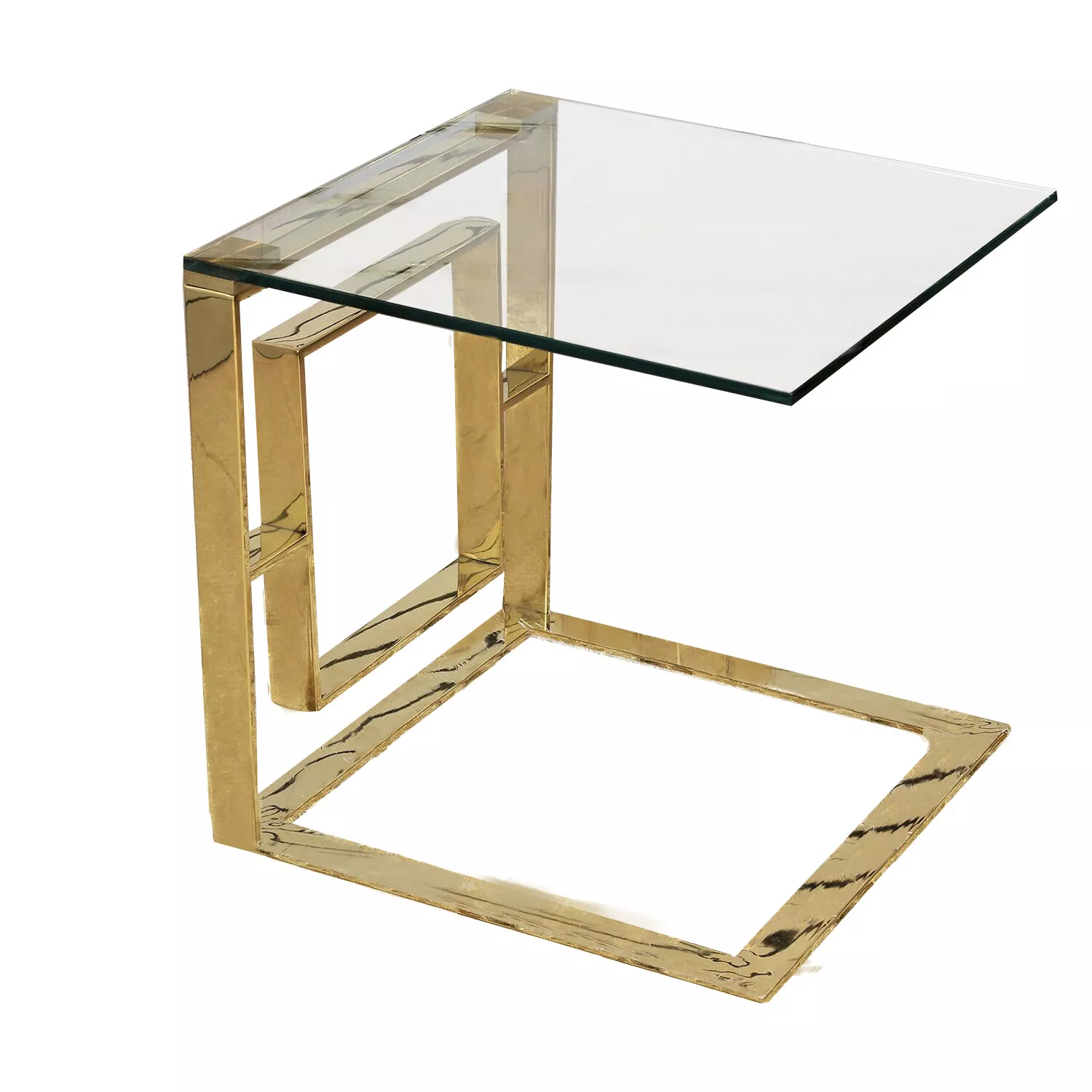 Gold Nesting Tables Clear Glass Top Coffee Table Desk Living Room Furniture