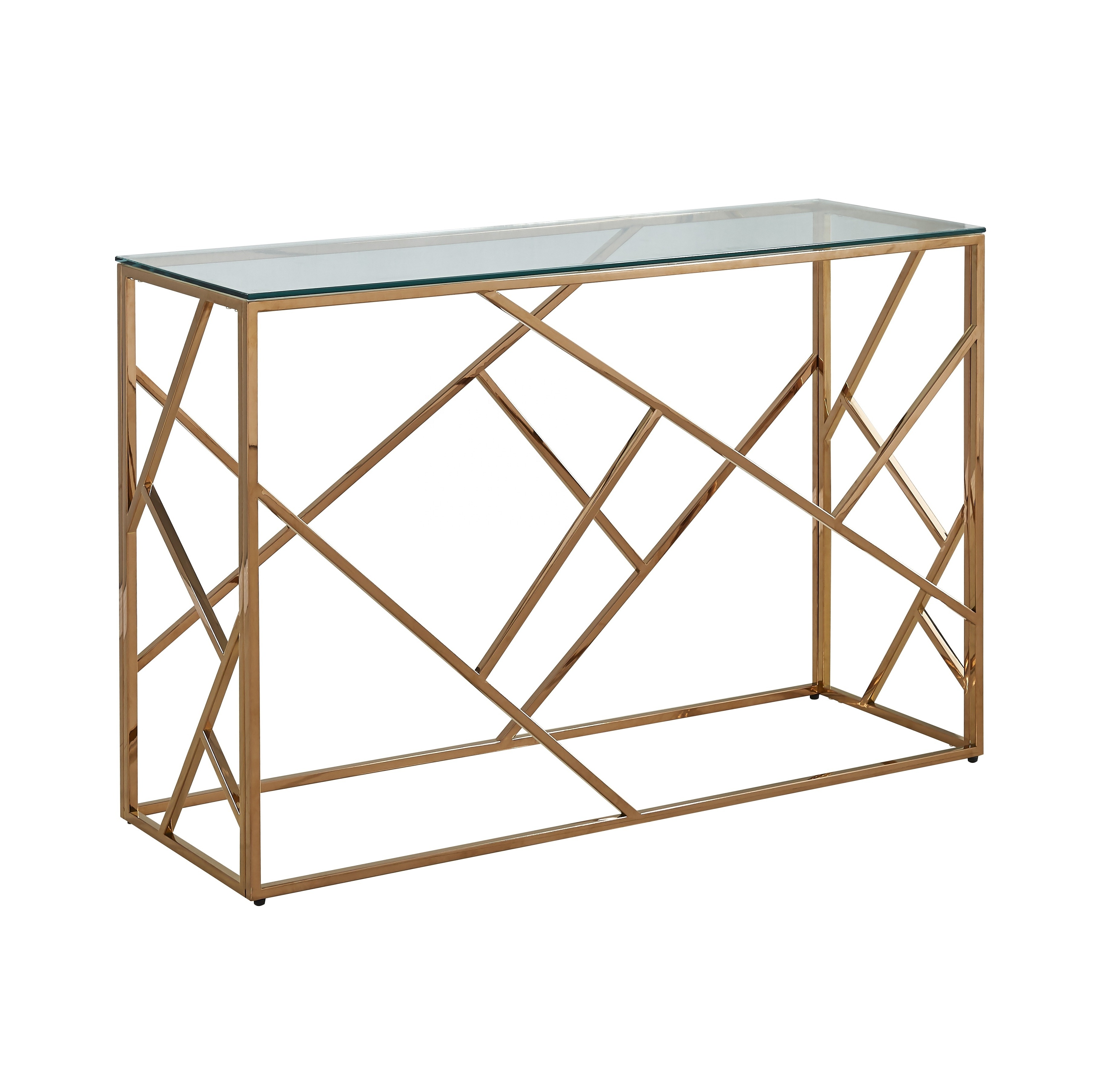 Sinochic Modern Gold Stainless Steel glass silver Console Table Living Gold Console table