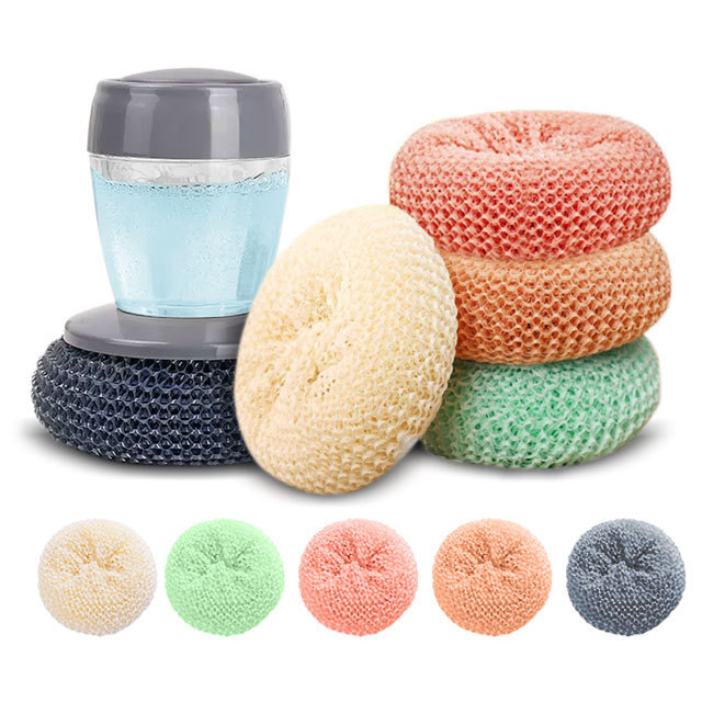 Multipurpose Reusable Kitchen Pot Cleaning Brush Multipurpose Brush Cleaning Sponge With Handle