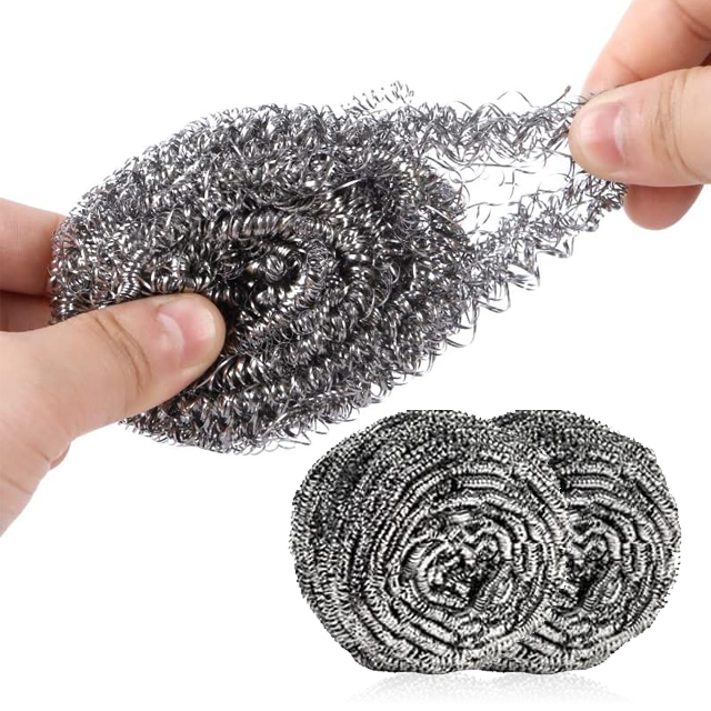 Stainless Steel Scourer Wool Scrubber Pad Used for Dishes Pots Pans and Ovens Easy scouring for Tough Kitchen Cleaning