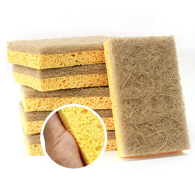 Spifit Heavy Cleaning Custom Logo Good Cleaning Ability Natural Wooden Pulp Coconut Fiber Cellulose Sponge