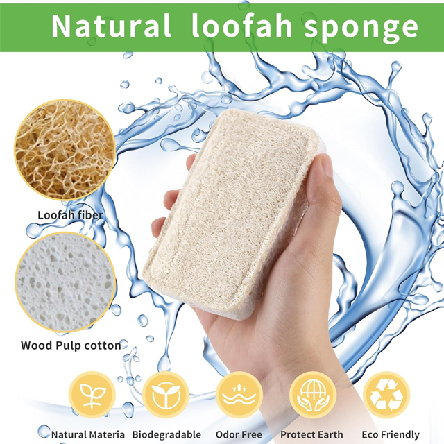 Eco Living Kitchen Loofah Sponge Scrubber Eco Friendly Dish Sponge Loofah Kitchen Scrubber