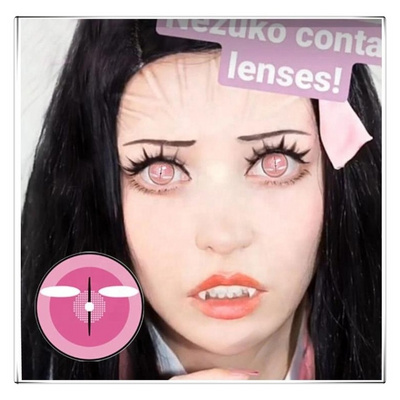 Fancylook Anime Demon Slayer Contact Lenses Cosplay Nezuko Eye Lens Contact Lenses